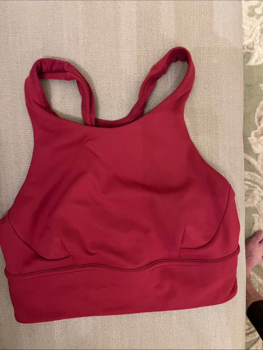 Lululemon high neck sports bra. Sz 6 raspberry color. Like new.
